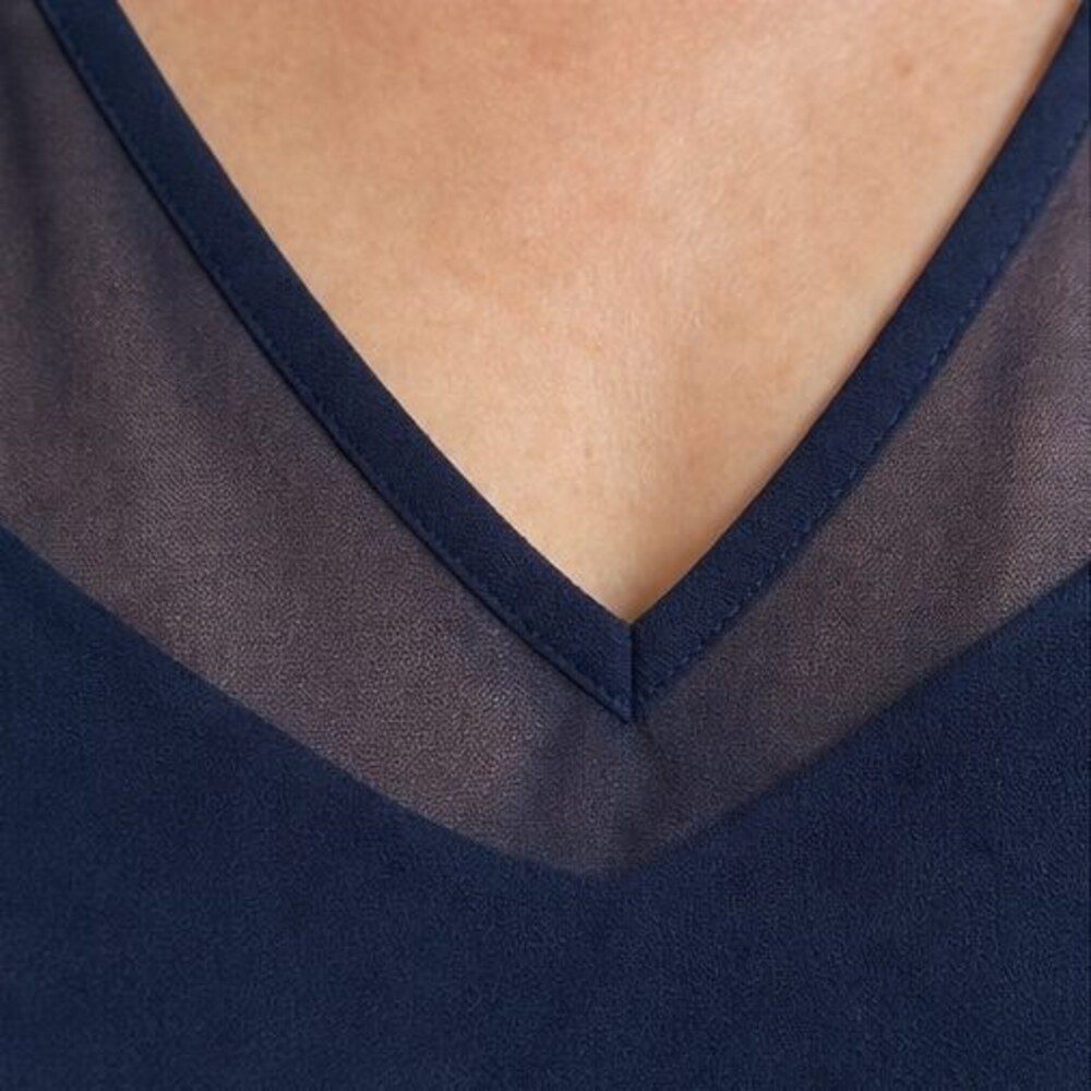 Navy Button Blouse - Picture 4 of 6